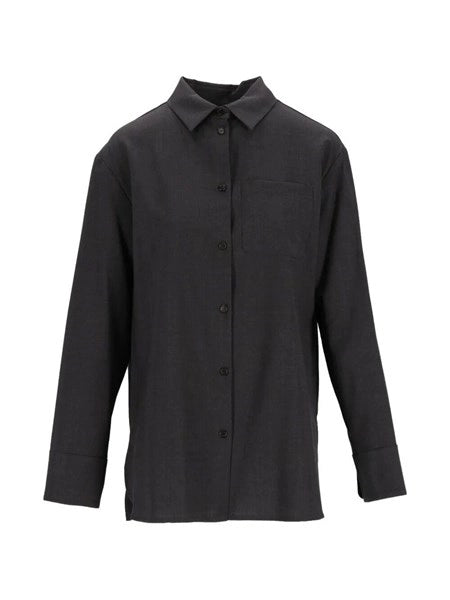 Camicia basic in tela di lana