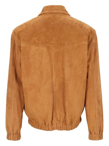 Giacca bomber in pelle scamosciata