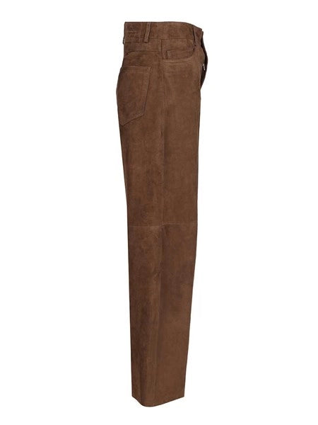 Pantalone in pelle scamosciata