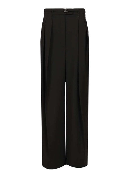 Pantalone ampio in lana stretch