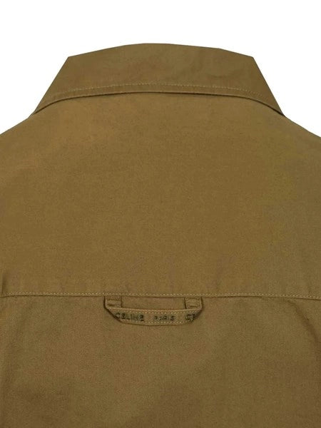 Camicia oversize in twill di cotone e lino