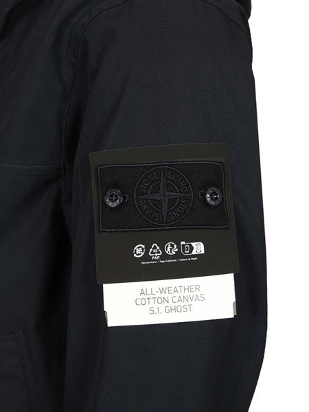 Giacca con cappuccio in twill di cotone biologico