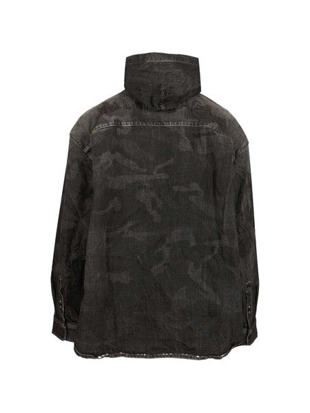 Parka in denim con cappuccio