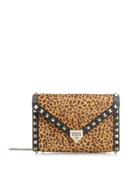 Borsa a tracolla Rockstud Mini in cavallino