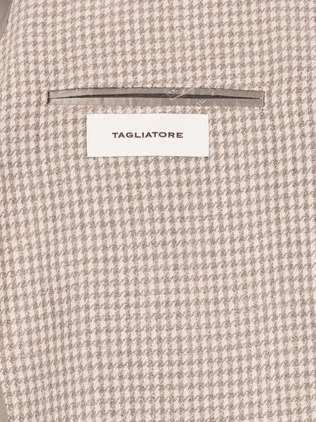 Blazer pied de poule in lana e seta