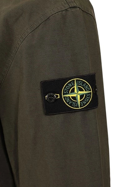 Overshirt con cappuccio in ripstop di cotone biologico