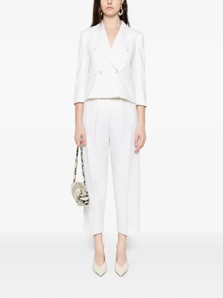 Blazer crop in tela di lana