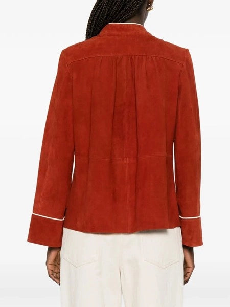 Giacca collo fascia suede
