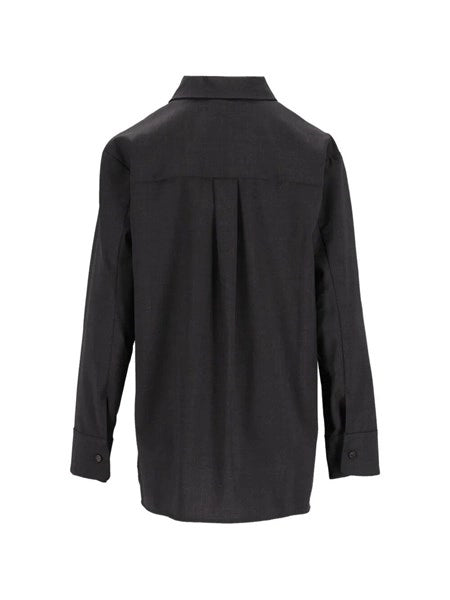 Camicia basic in tela di lana