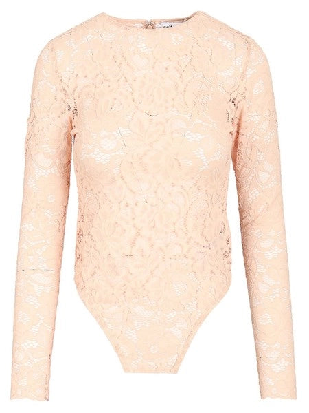Body beige in pizzo floreale