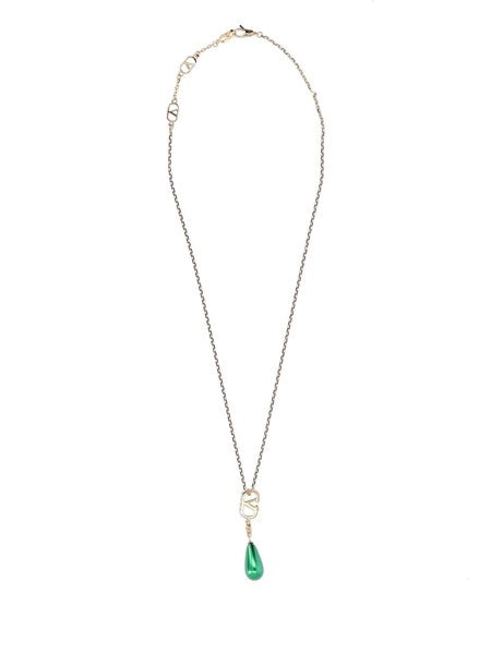 Collana Vlogo color oro con pietre e cristalli