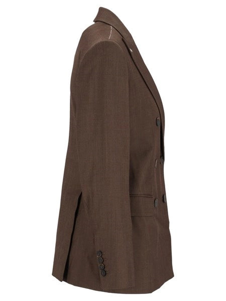 Blazer doppiopetto in gabardina di lana