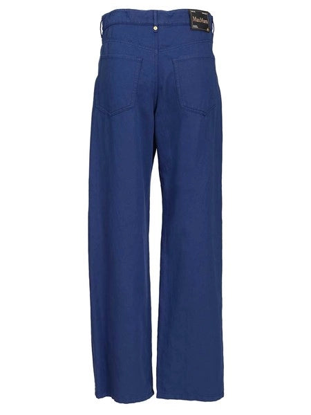 Pantalone in drill di cotone e lino
