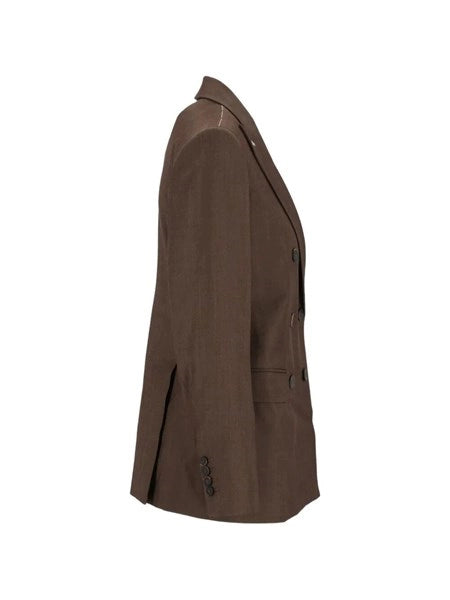 Blazer doppiopetto in gabardina di lana
