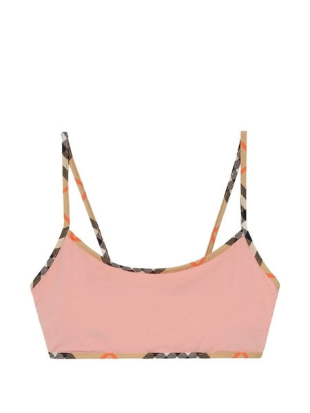 Reggiseno bikini con bordi a quadri