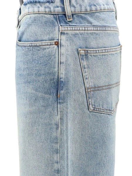 Jeans boyfriend in denim azzurro effetto stone washed