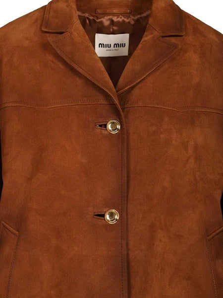 Giacca in pelle scamosciata