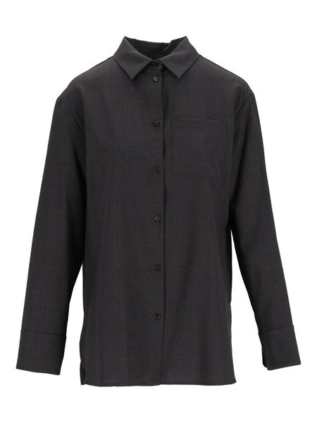 Camicia basic in tela di lana