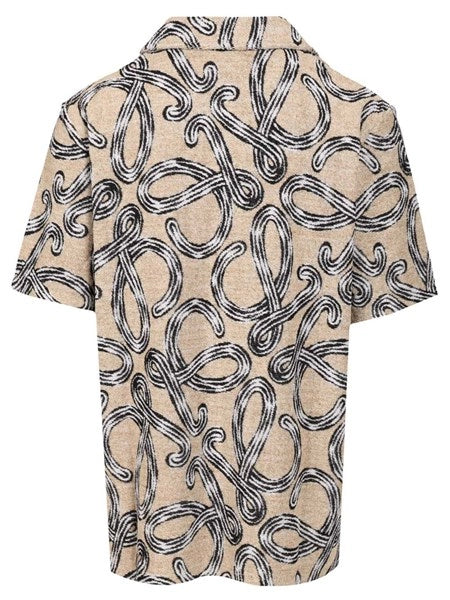Camicia a maniche corte in spugna di cotone jacquard