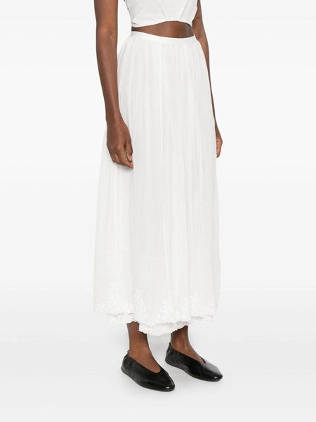 gonna lunga in voile ricamato