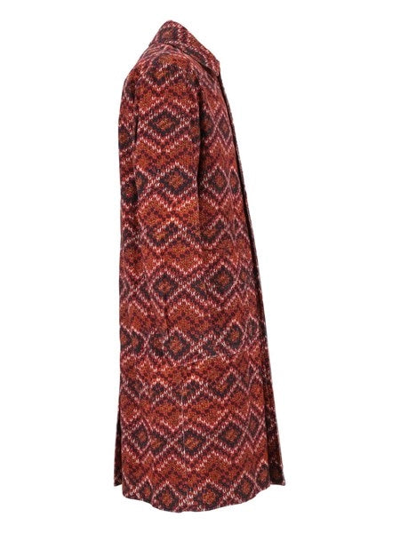 Cappotto lungo in velluto stampato