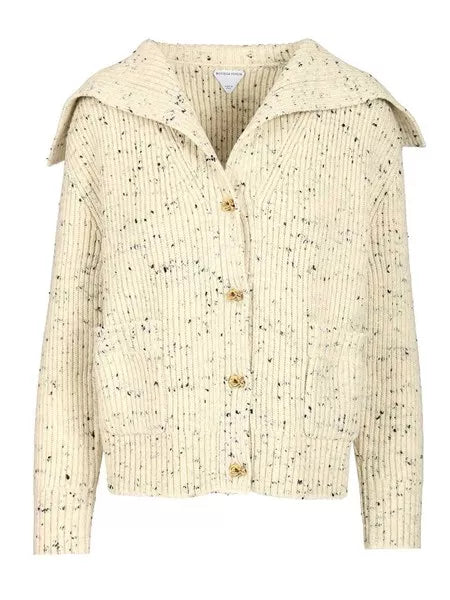 Cardigan in lana a coste
