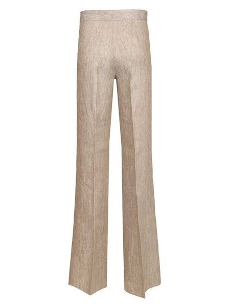 Pantalone in batavia di lino Chevron