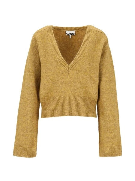 Maglia in mohair a V profondo