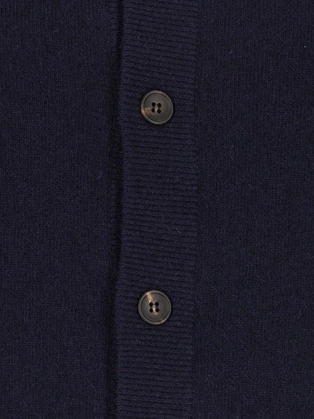 Cardigan bicolore in lana e cashmere
