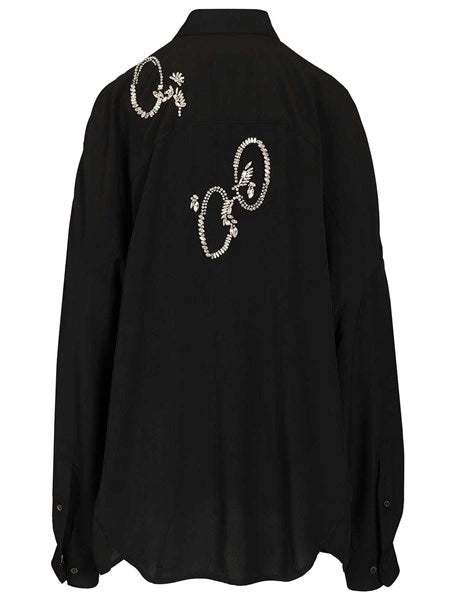 Camicia oversize con cristalli