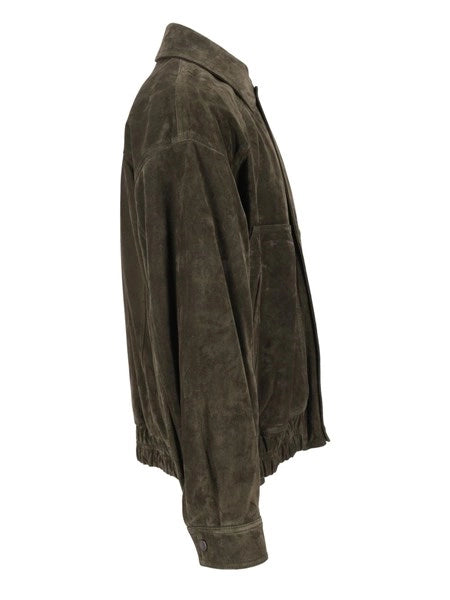 Bomber in pelle crosta vintage