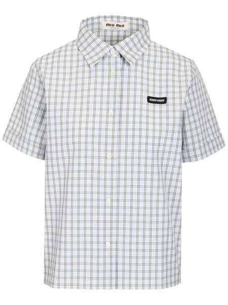 Camicia a quadri in popeline