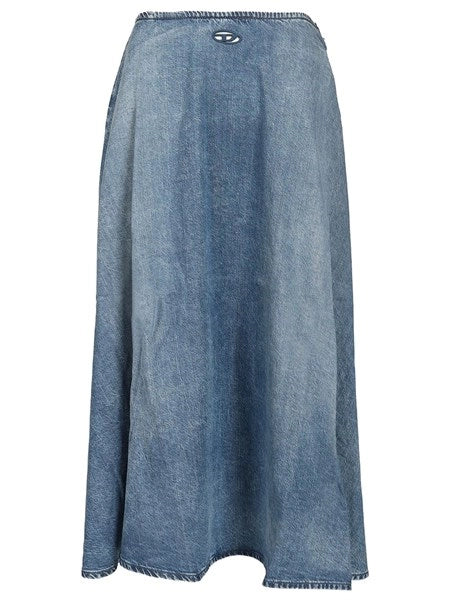 Gonna ampia in denim fluido
