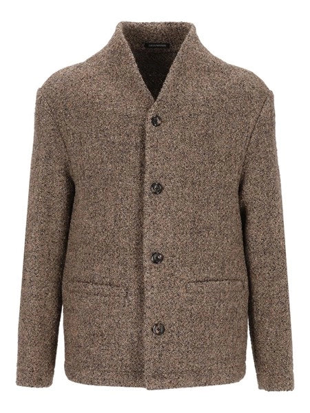 Giacca monopetto in misto lana bouclé