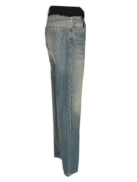Jeans con vita sostituita blu