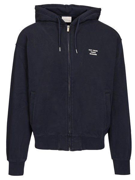 Felpa con cappuccio Slogan Zip