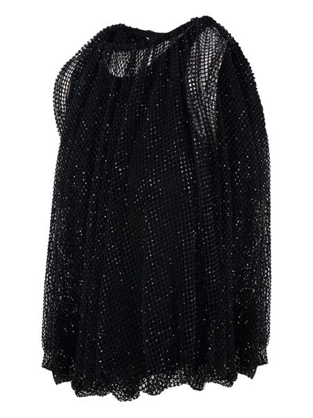 Top in rete con cristalli