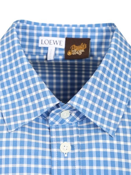 Camicia in leggero cotone testurizzato a quadri.