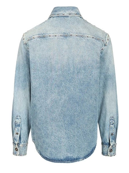 Camicia in denim con borchie