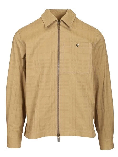 Camicia con cerniera in cotone Check