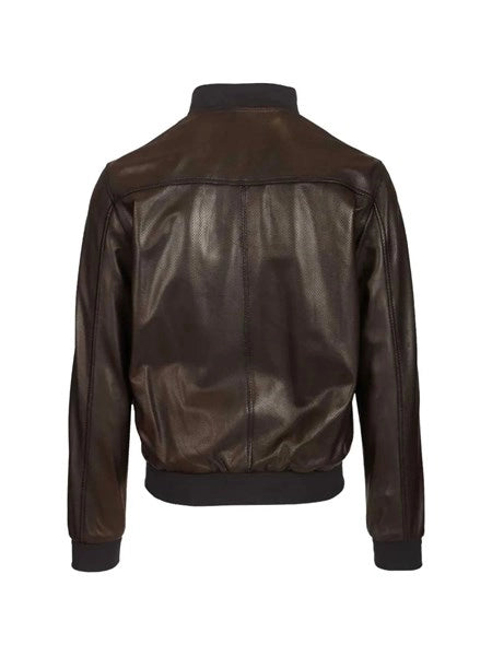 Biker in pelle traforata reversibile