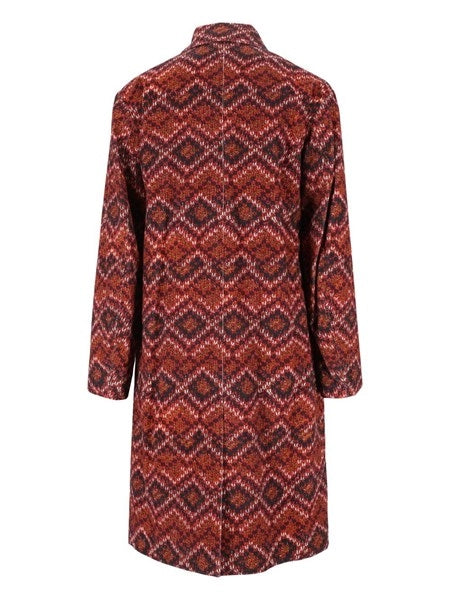 Cappotto lungo in velluto stampato