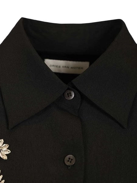 Camicia oversize con cristalli