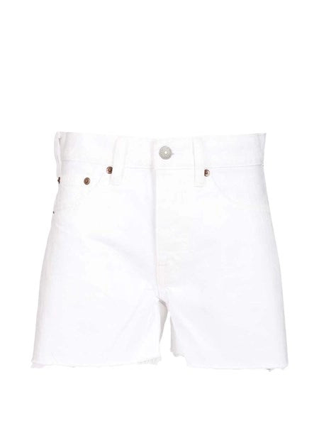 Short sfrangiati in denim