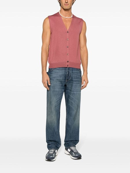 Gilet rosso granata in lana