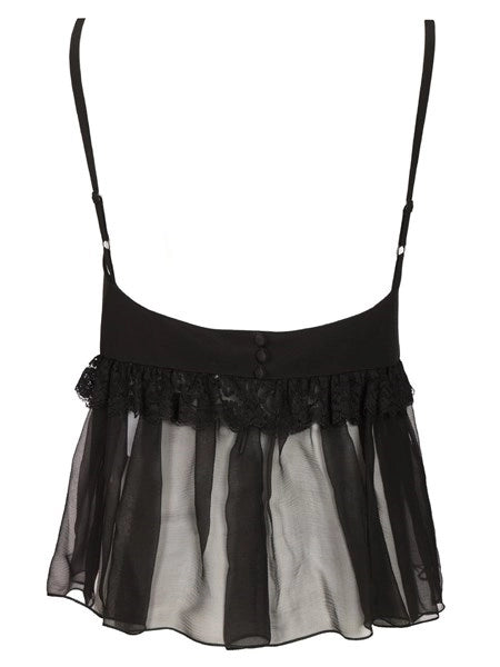 Top lingerie con spalline sottili in crêpe de chine
