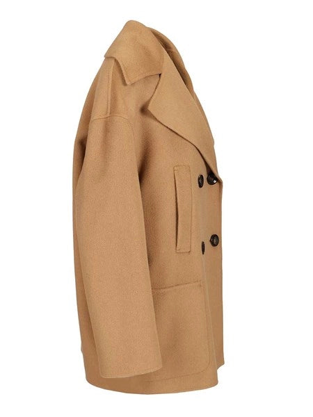 Giaccone doppiopetto in lana e cashmere
