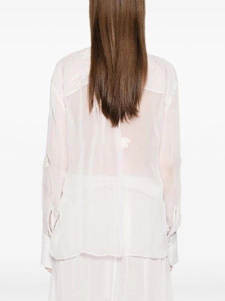 camicia organza ricamo “iris velvet”