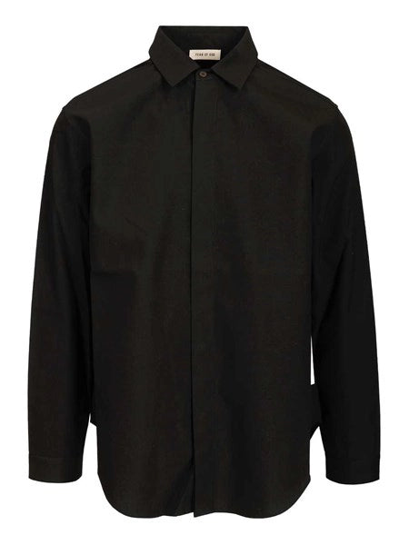 Camicia in cotone e lana