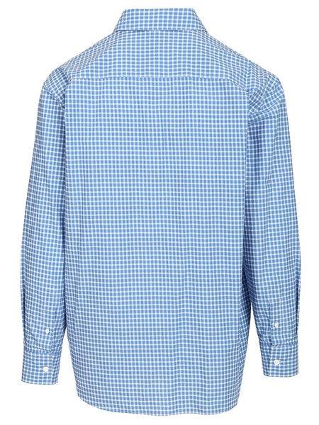 Camicia in leggero cotone testurizzato a quadri.